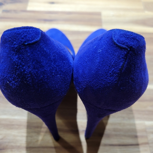 Quality Nando Muzi Beautiful Indigo Blue Suede High Heels Made In Italy - Picture 6 of 8